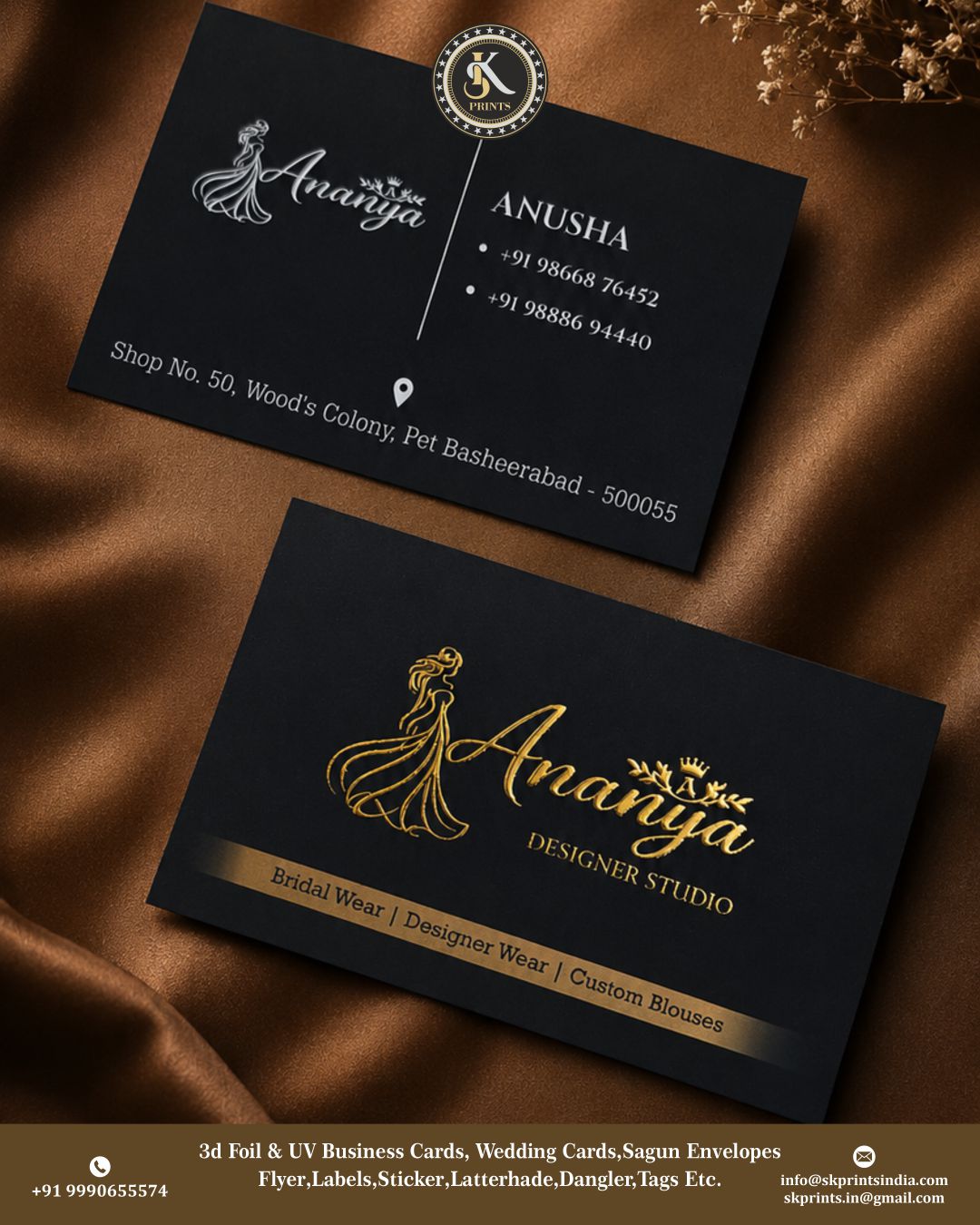 Gold Foil Stamped Visiting Cards (100 pcs)