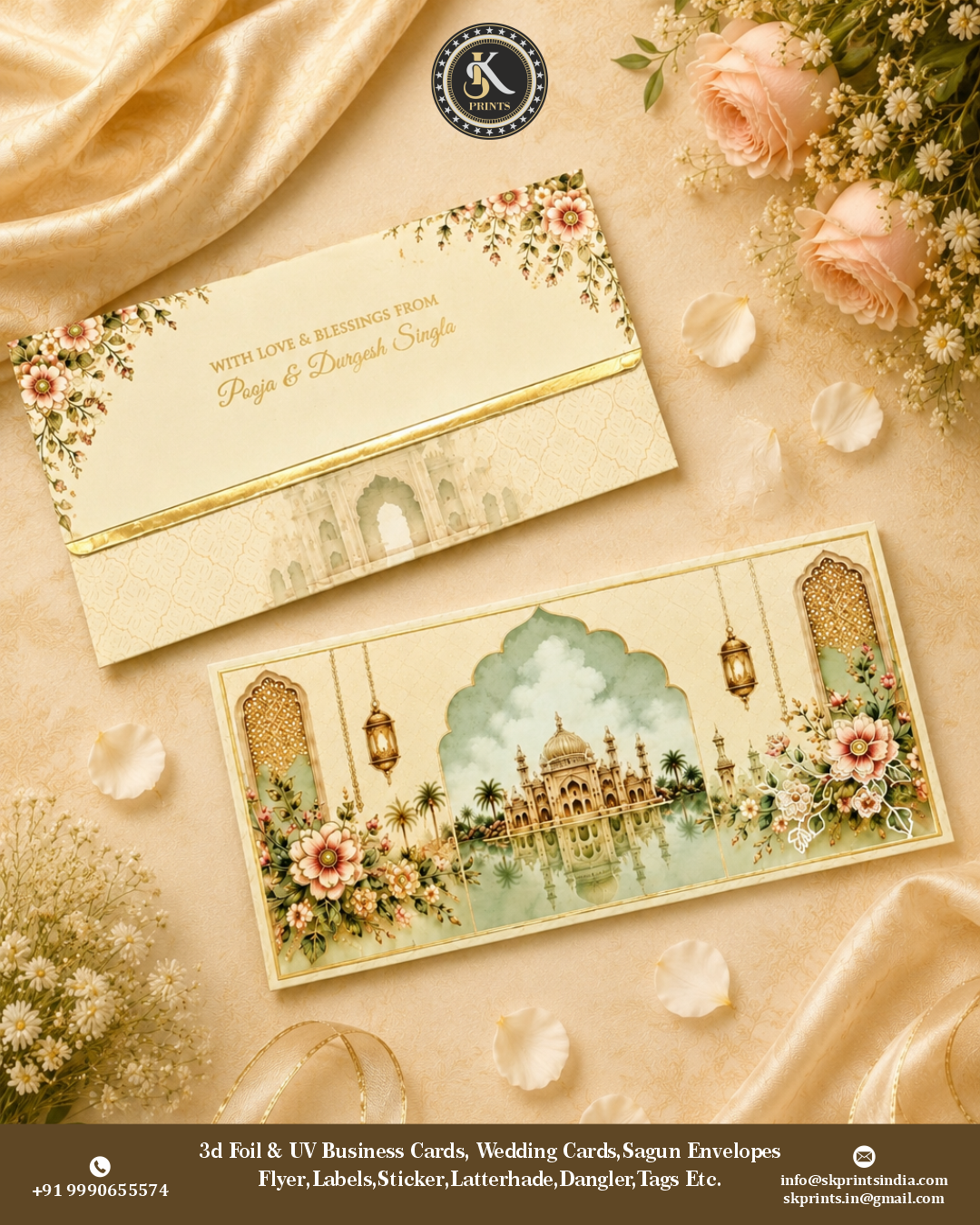 Personalised Shagun Envelopes  | Luxurious Shagun Envelope Money Envelopes for Gifting Cash With Gold Foil Printing wedding lifafa  (Pack of 25)